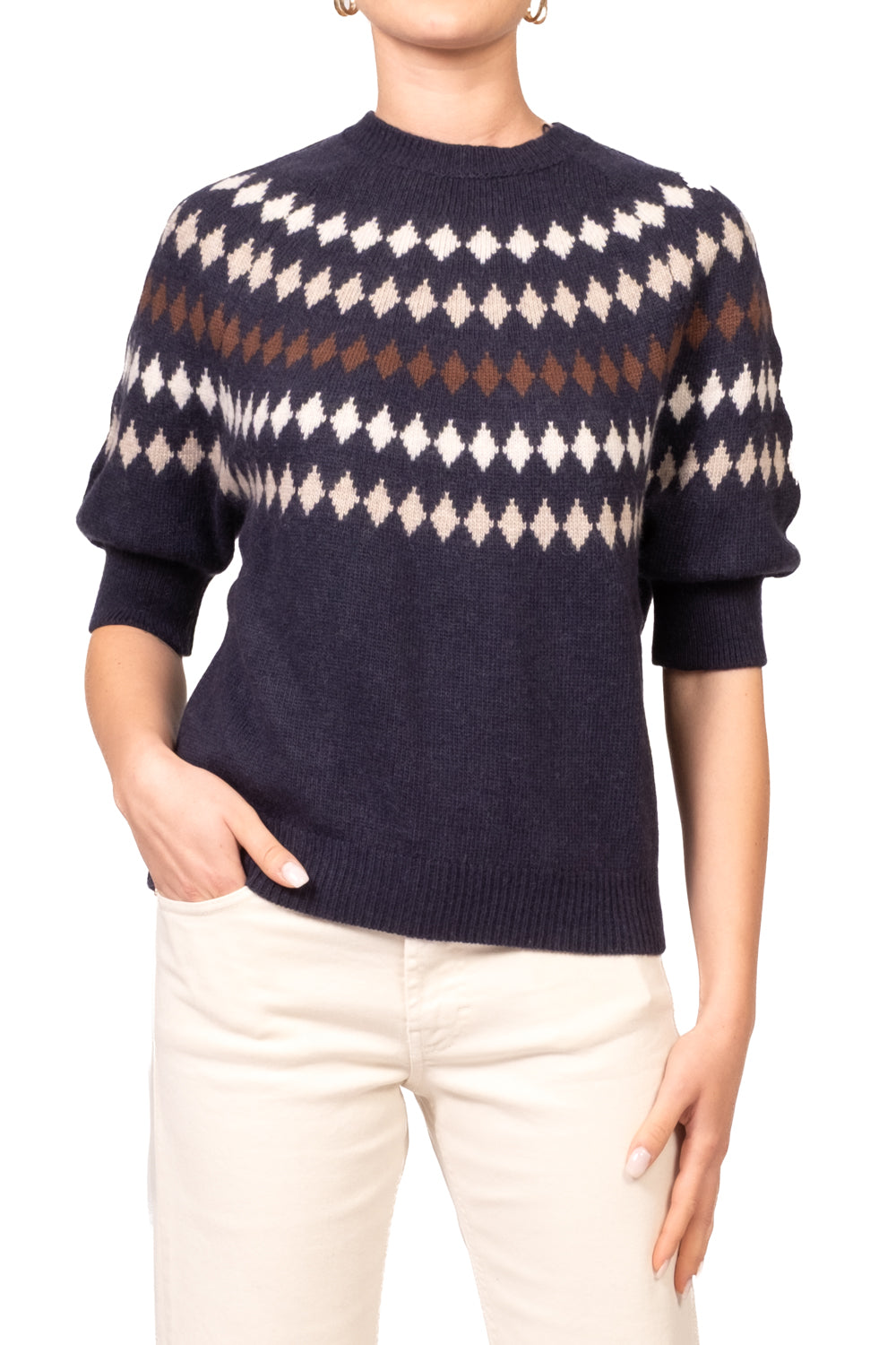 Tensione In - Maglia mezza manica con rombi Art. D82230AI26