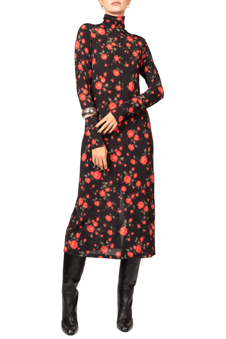 Tensione In - Abito lungo fantasia rose Art. 40880