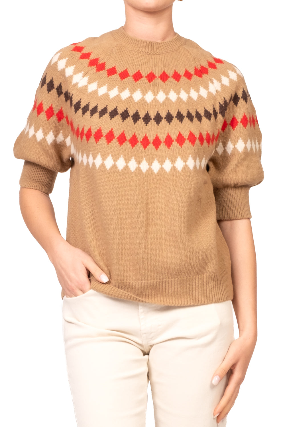 Tensione In - Maglia mezza manica con rombi Art. D82230AI26