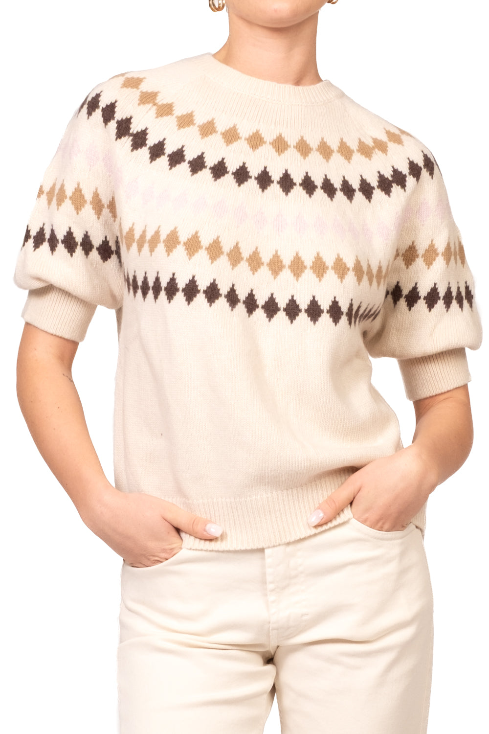 Tensione In - Maglia mezza manica con rombi Art. D82230AI26