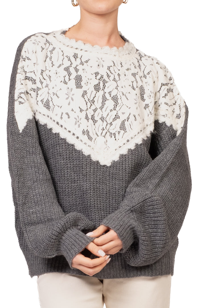 Dixie - Maglia intarsio pizzo Art. M067B099