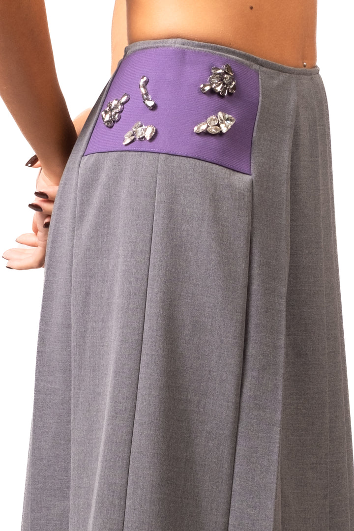 Tensione In - Gonna pieghe applicazioni gioiello Art. N10261AT