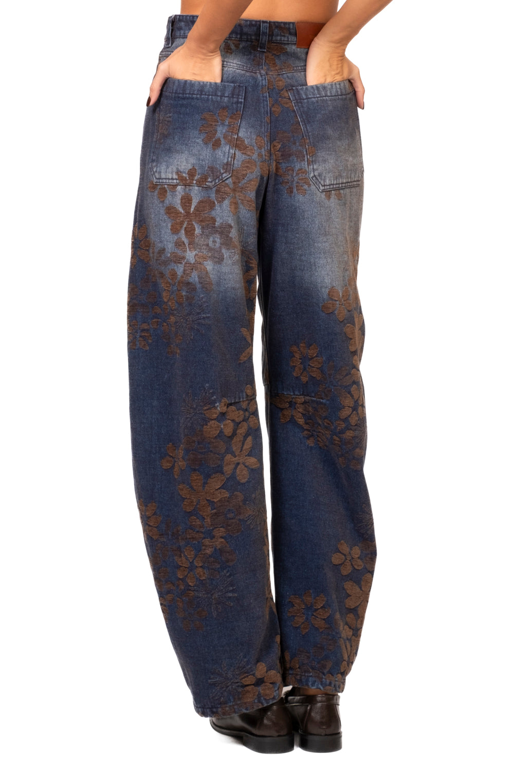 Tensione In - Jeans barrel stampa velluto Art. W26P207