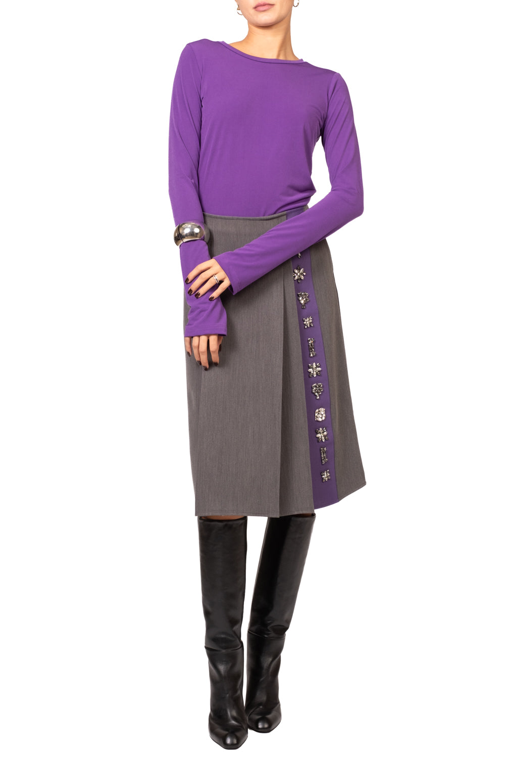 Tensione In - Gonna midi con applicazioni Art. N50505AT