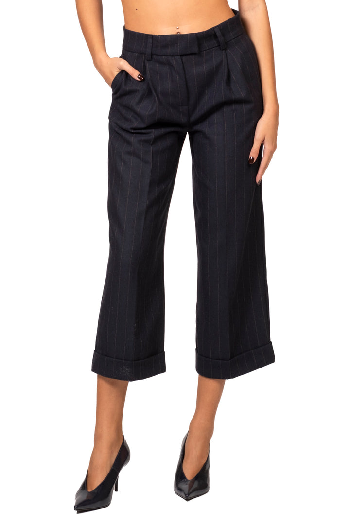 Tensione In - Pantalone gessato con risvolto Art. 27P6711