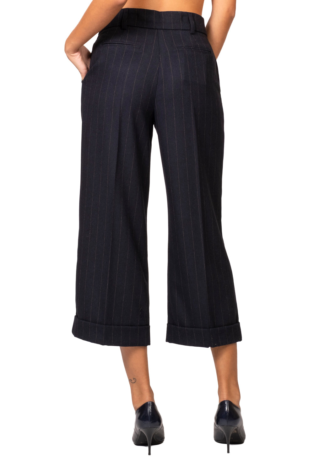Tensione In - Pantalone gessato con risvolto Art. 27P6711