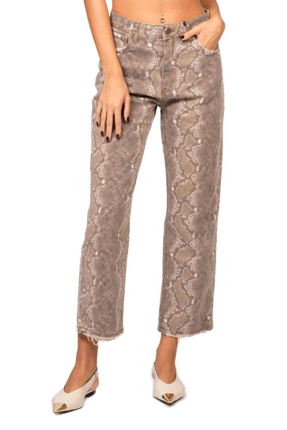 Tensione In - Jeans crop pitonato Art. TOM-PYTHON