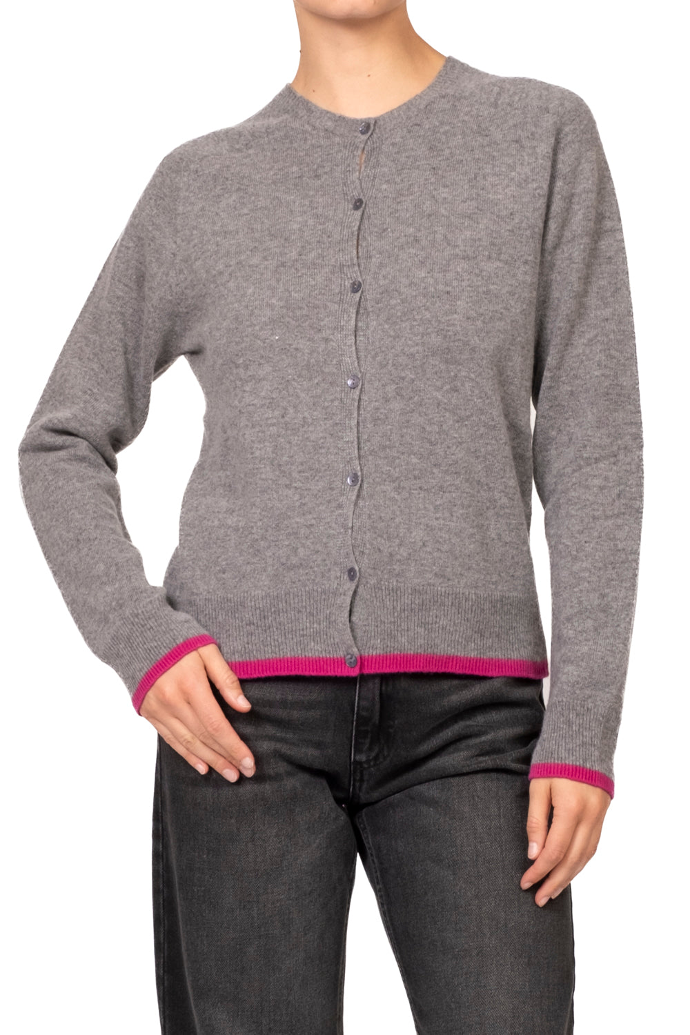 Tensione In - Cardigan in lana profili contrasto  Art. D83031AI26