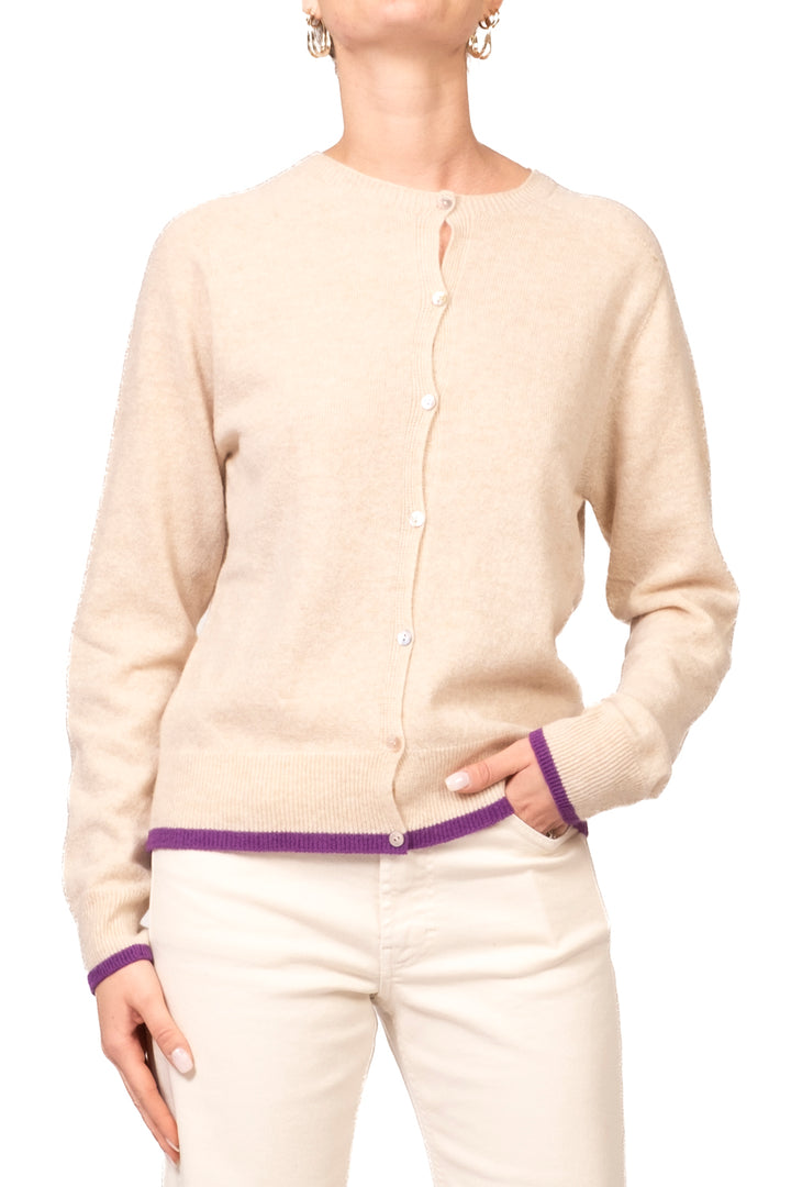 Tensione In - Cardigan in lana profili contrasto  Art. D83031AI26