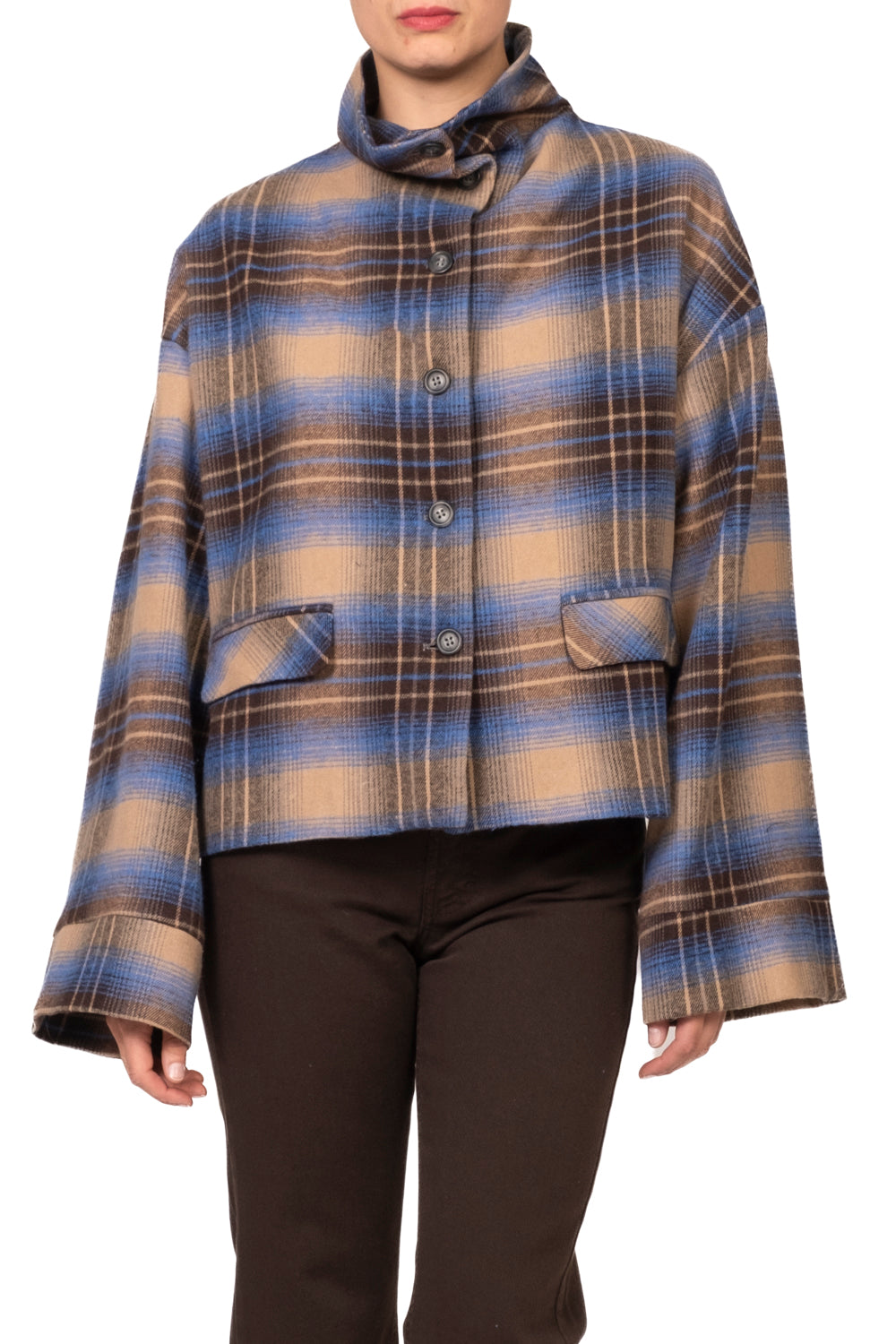 Tensione In - Giacca check collo alto Art. 27B6692