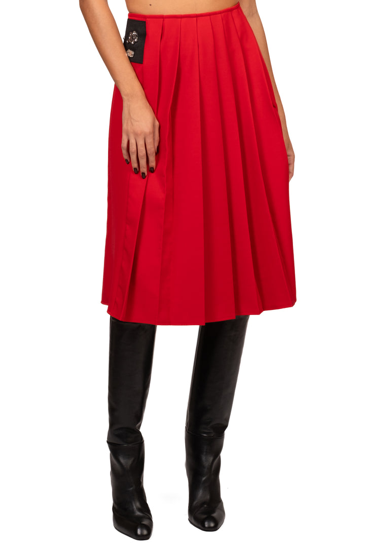 Tensione In - Gonna pieghe applicazioni gioiello Art. N10261AT