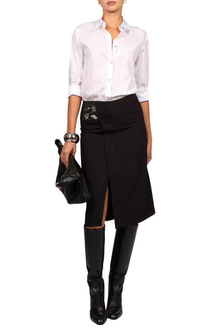 Tensione In - Gonna midi con applicazioni Art. N10258AT