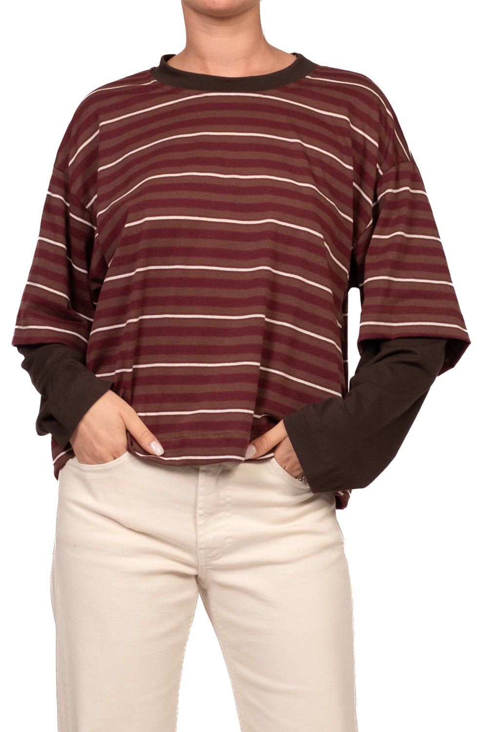 Have One - T-Shirt rigata con manica contrasto Art. TXT-R033