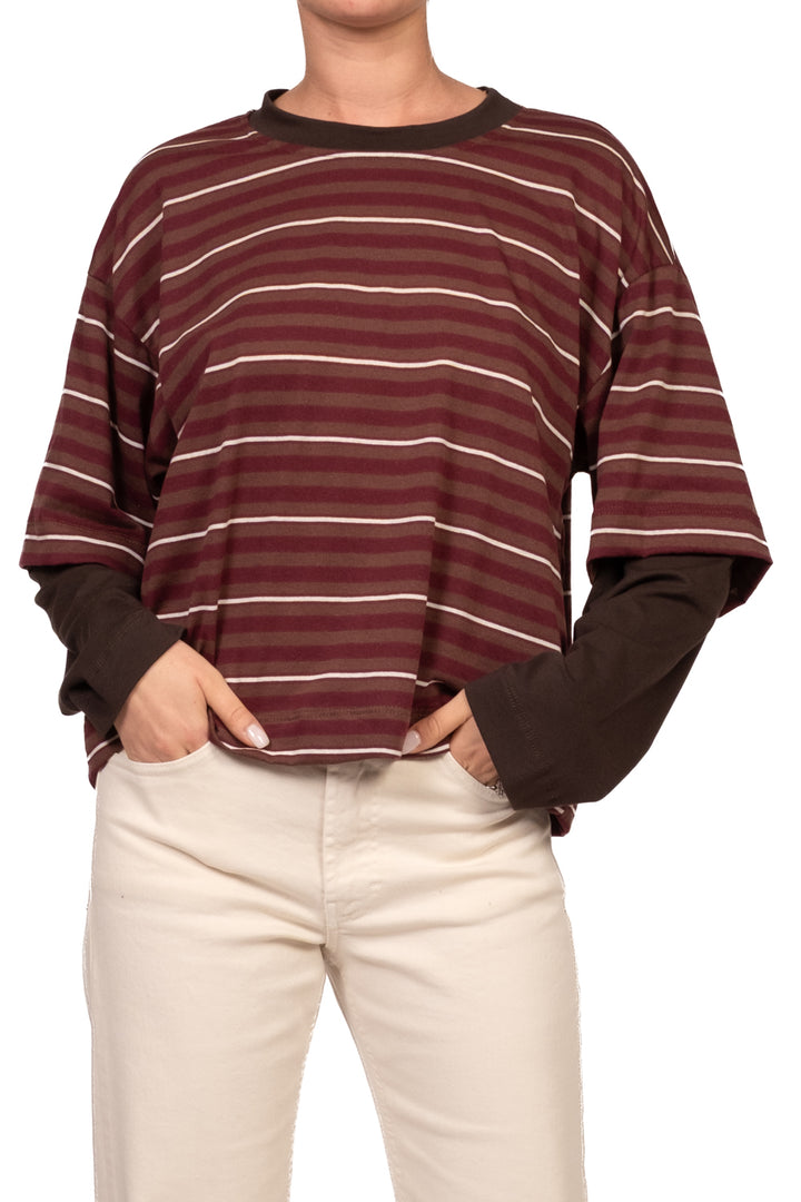 Have One - T-Shirt rigata con manica contrasto Art. TXT-R033
