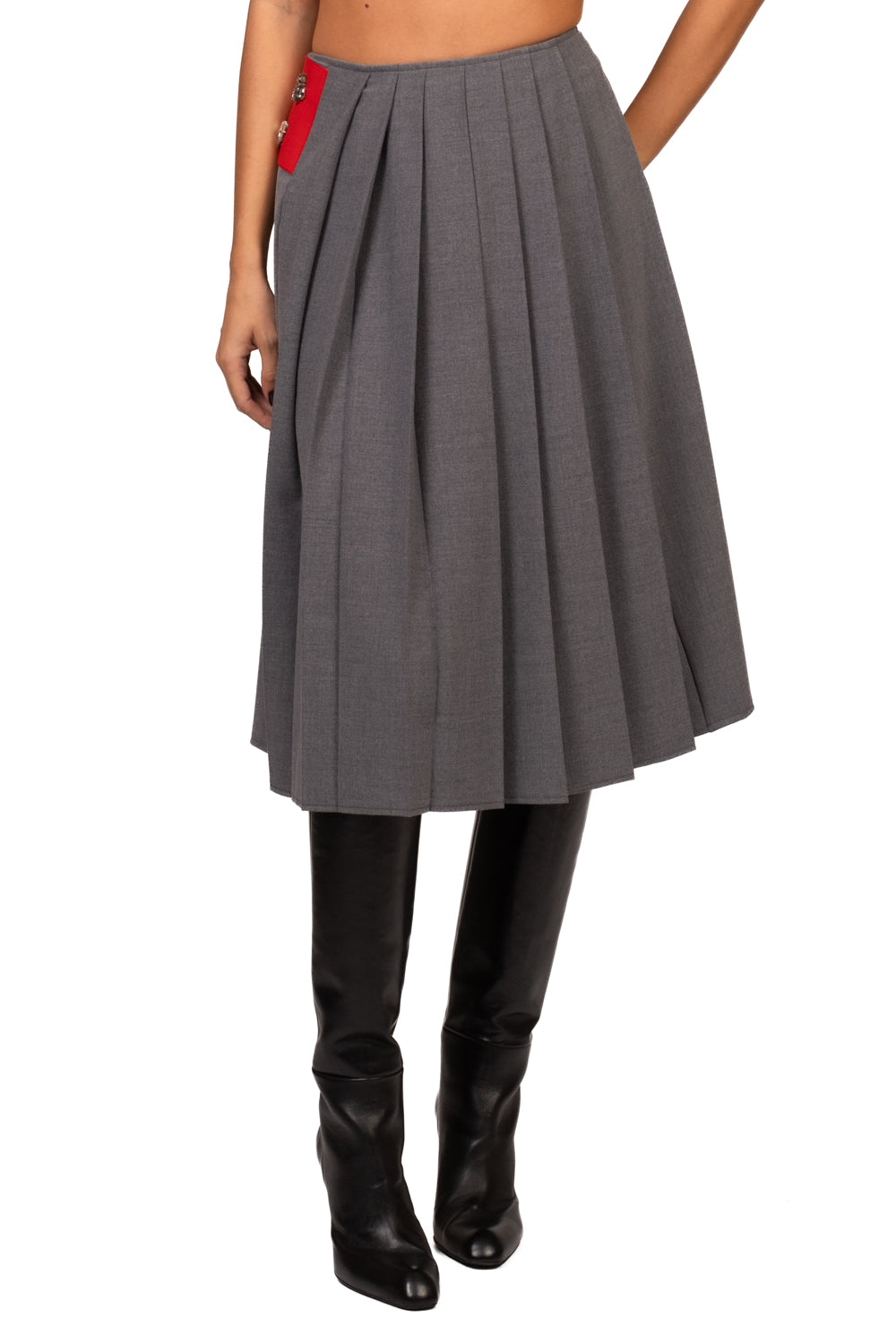 Tensione In - Gonna pieghe applicazioni gioiello Art. N10261AT