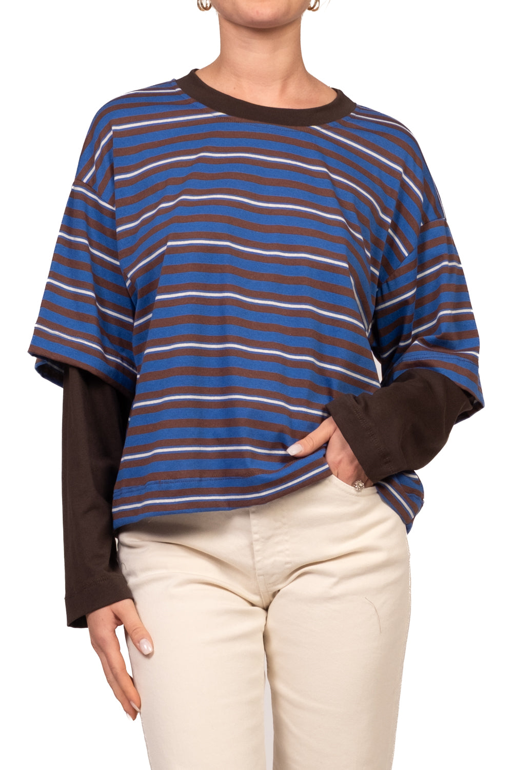 Have One - T-Shirt rigata con manica contrasto Art. TXT-R033