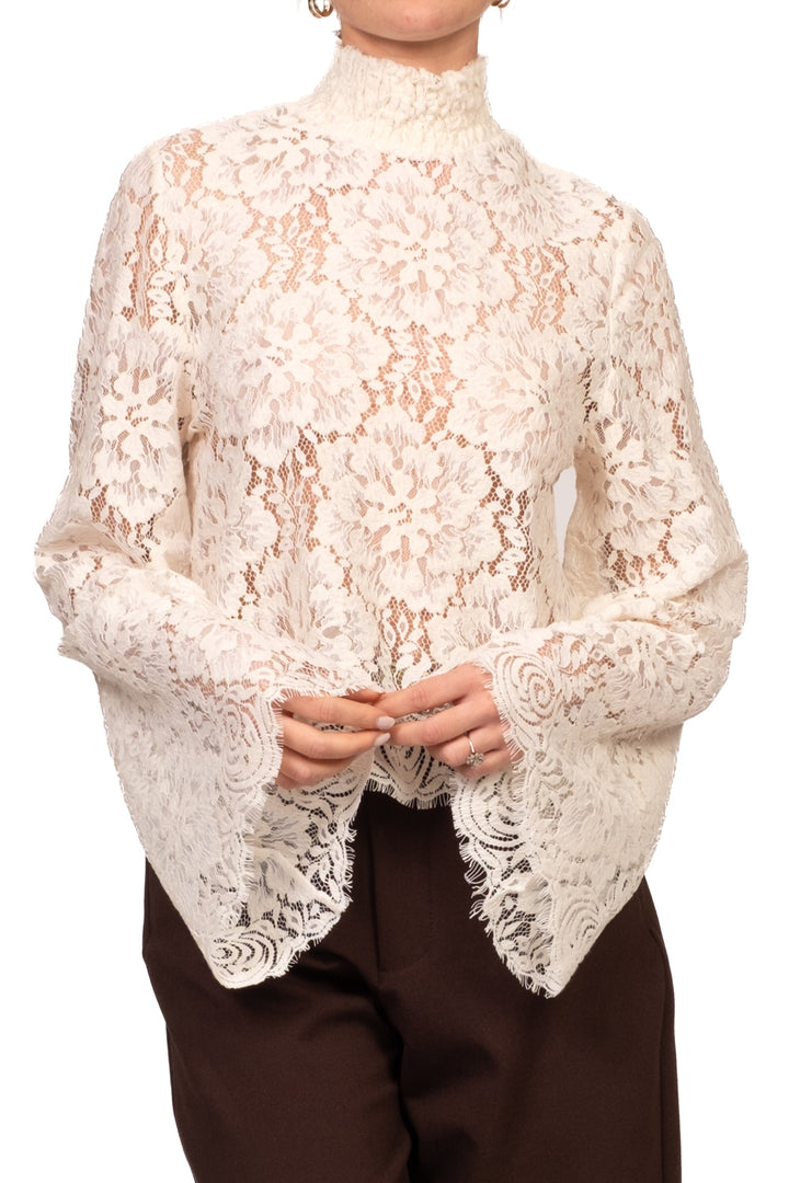 Tensione In - Blusa pizzo mezzo collo Art. W26M910