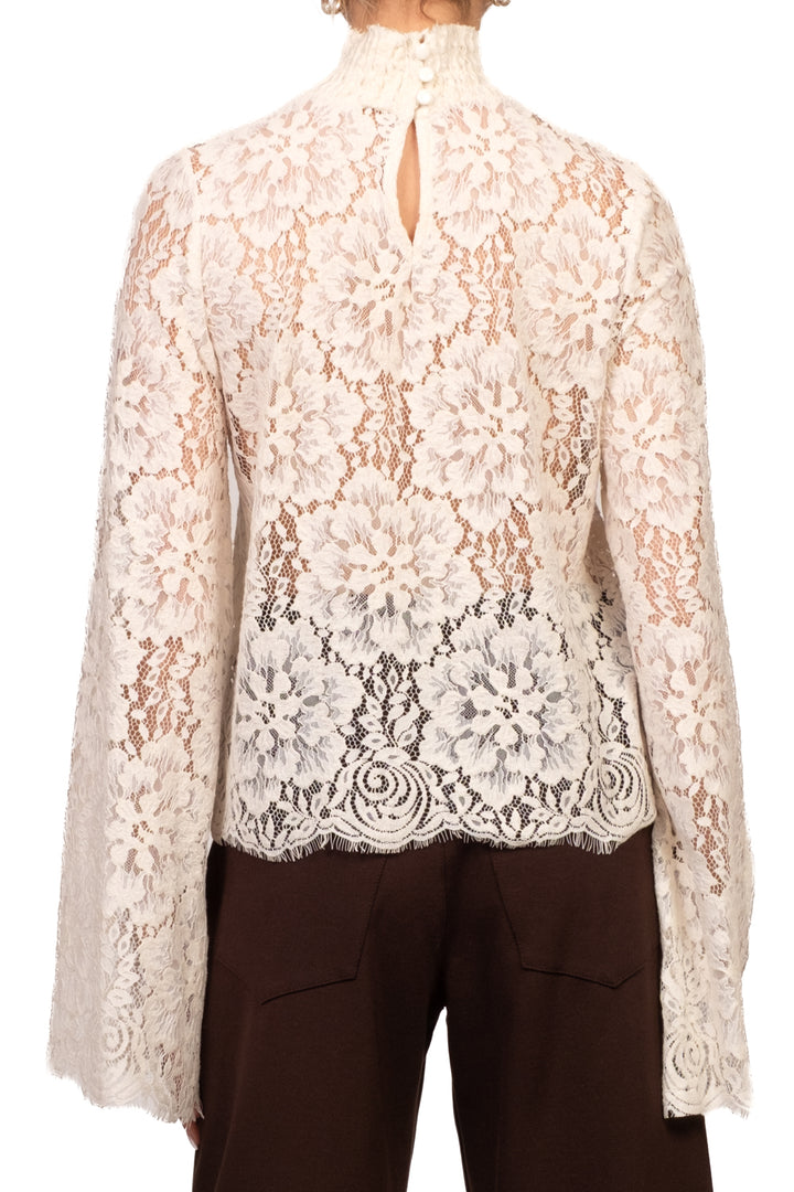 Tensione In - Blusa pizzo mezzo collo Art. W26M910