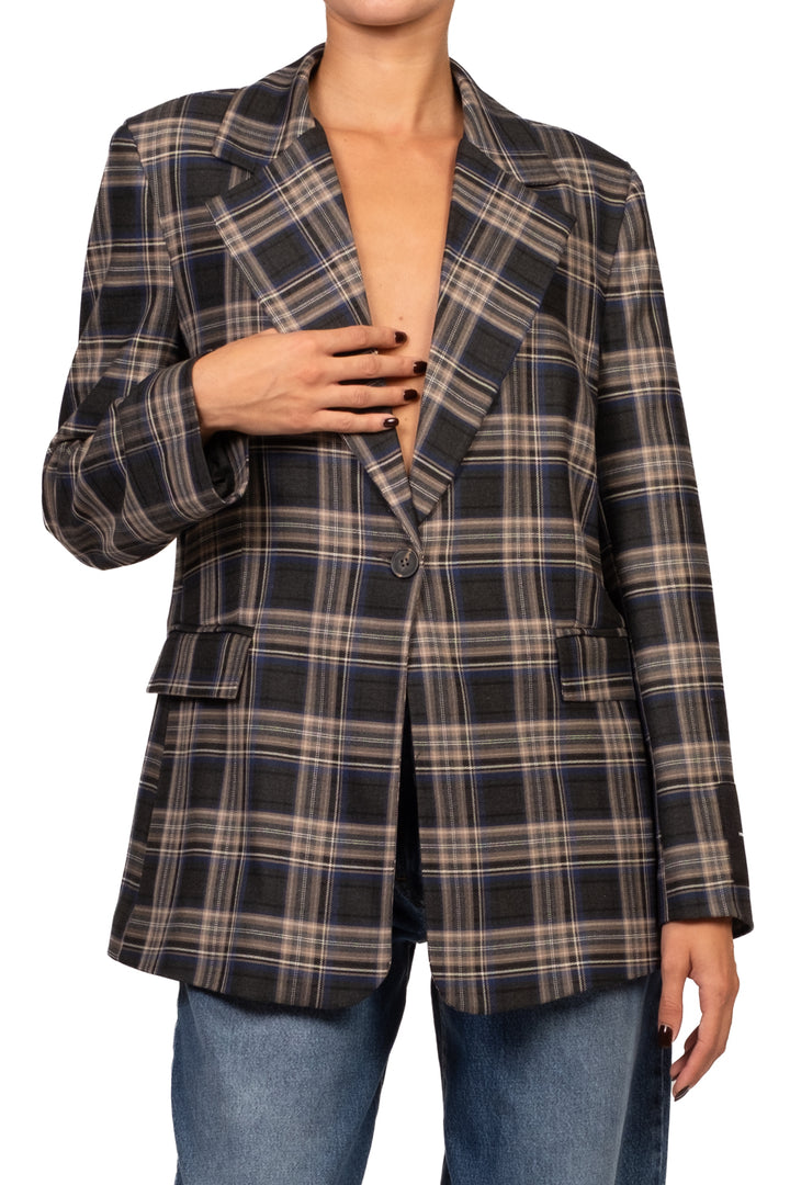 Tensione In - Giacca check un bottone Art. 27B6693