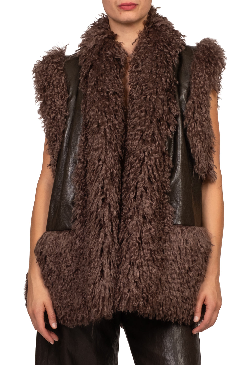 Tensione In - Gilet ecopelle profili ecomongolia Art. HA574