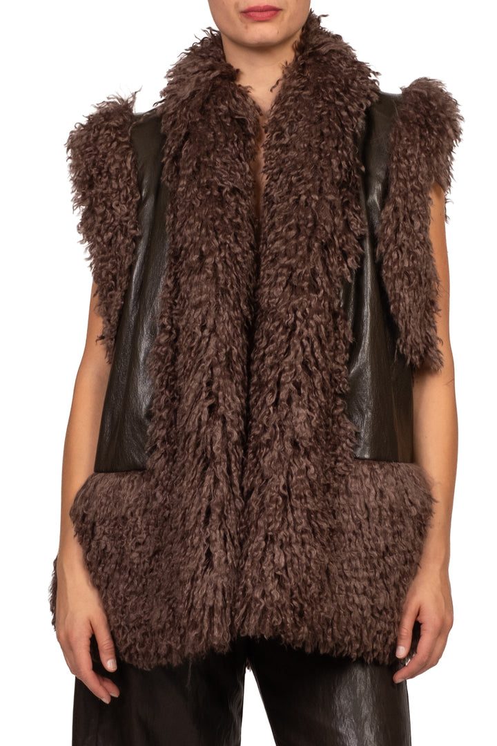 Tensione In - Gilet ecopelle profili ecomongolia Art. HA574