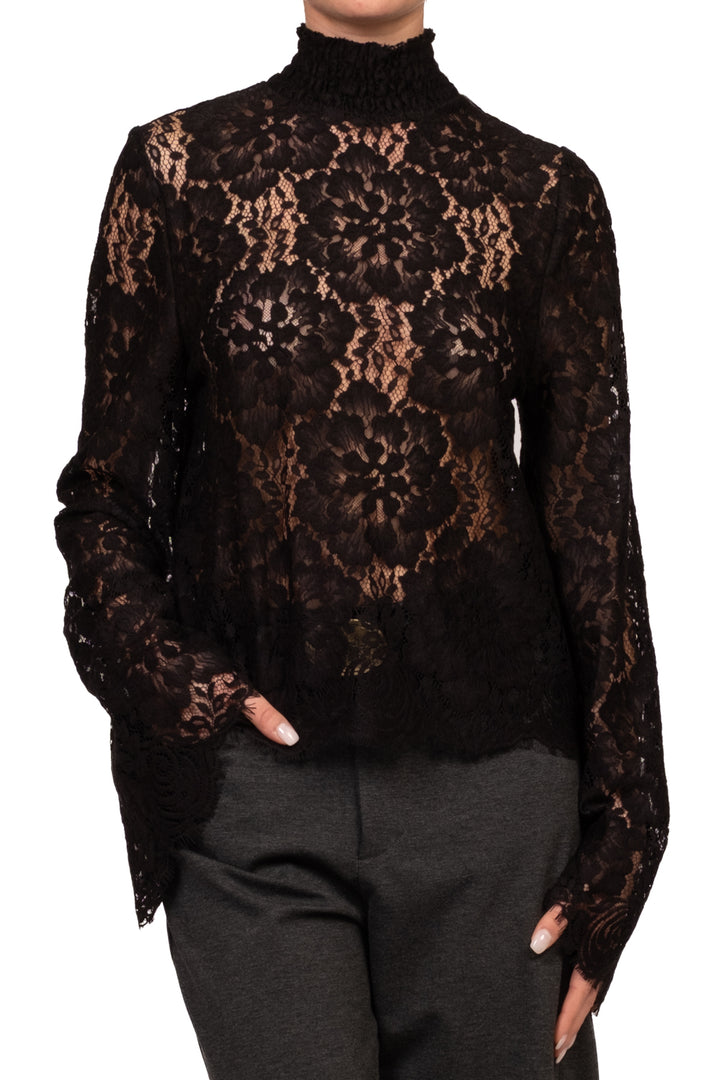 Tensione In - Blusa pizzo mezzo collo Art. W26M910