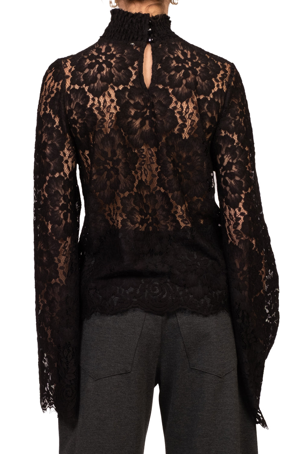 Tensione In - Blusa pizzo mezzo collo Art. W26M910