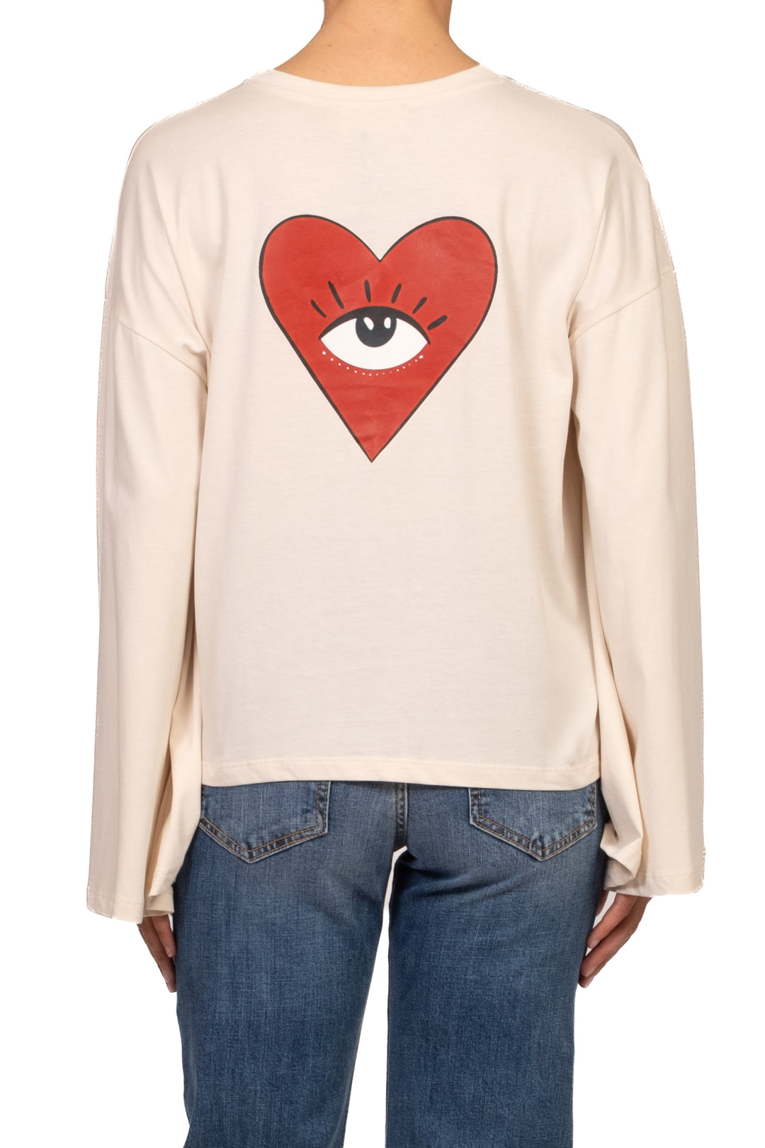 Vicolo - T-Shirt manica campana stampa cuore Art. RAC0392
