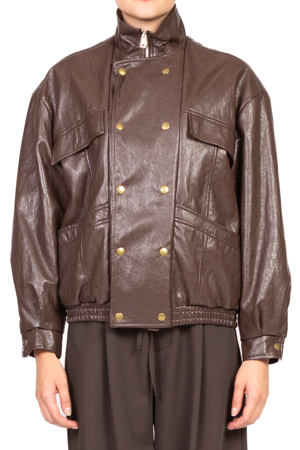 Tensione In - Giacca bomber ecopelle con tasche Art. FF582