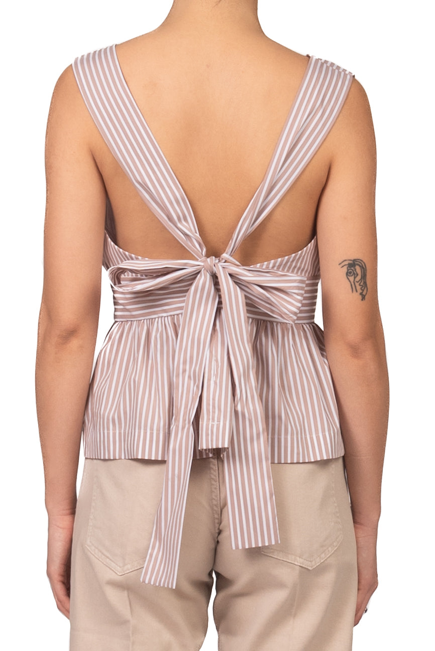 Vicolo - Top gessato con balza Art. TAB1898
