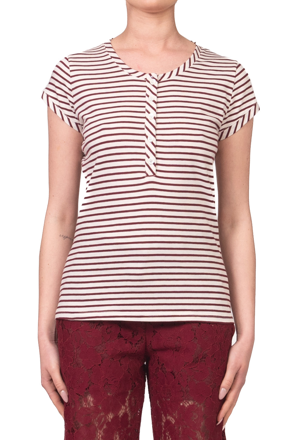 Vicolo - T-shirt serafino rigata Art. UAB0317