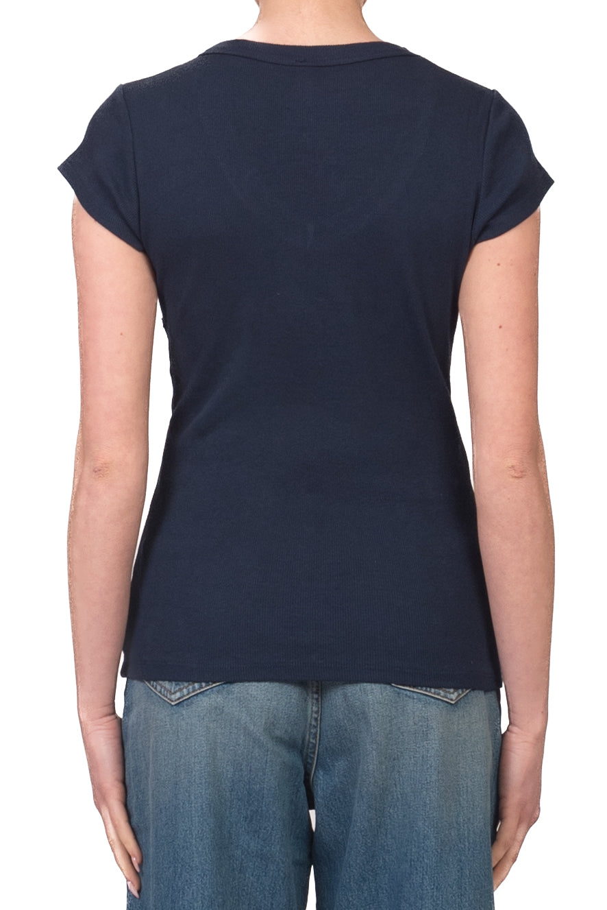 Tensione In - T-shirt costine scollo v Art. 21005
