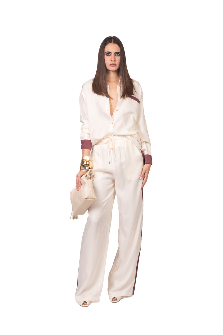 Tensione In - Pantalone cupro banda laterale Art. 26P4723