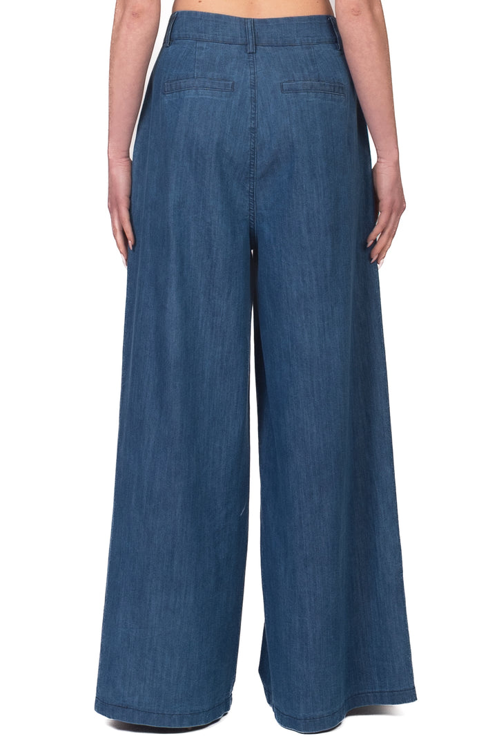 Vicolo - Pantalone palazzo chambray Art. TAB1922