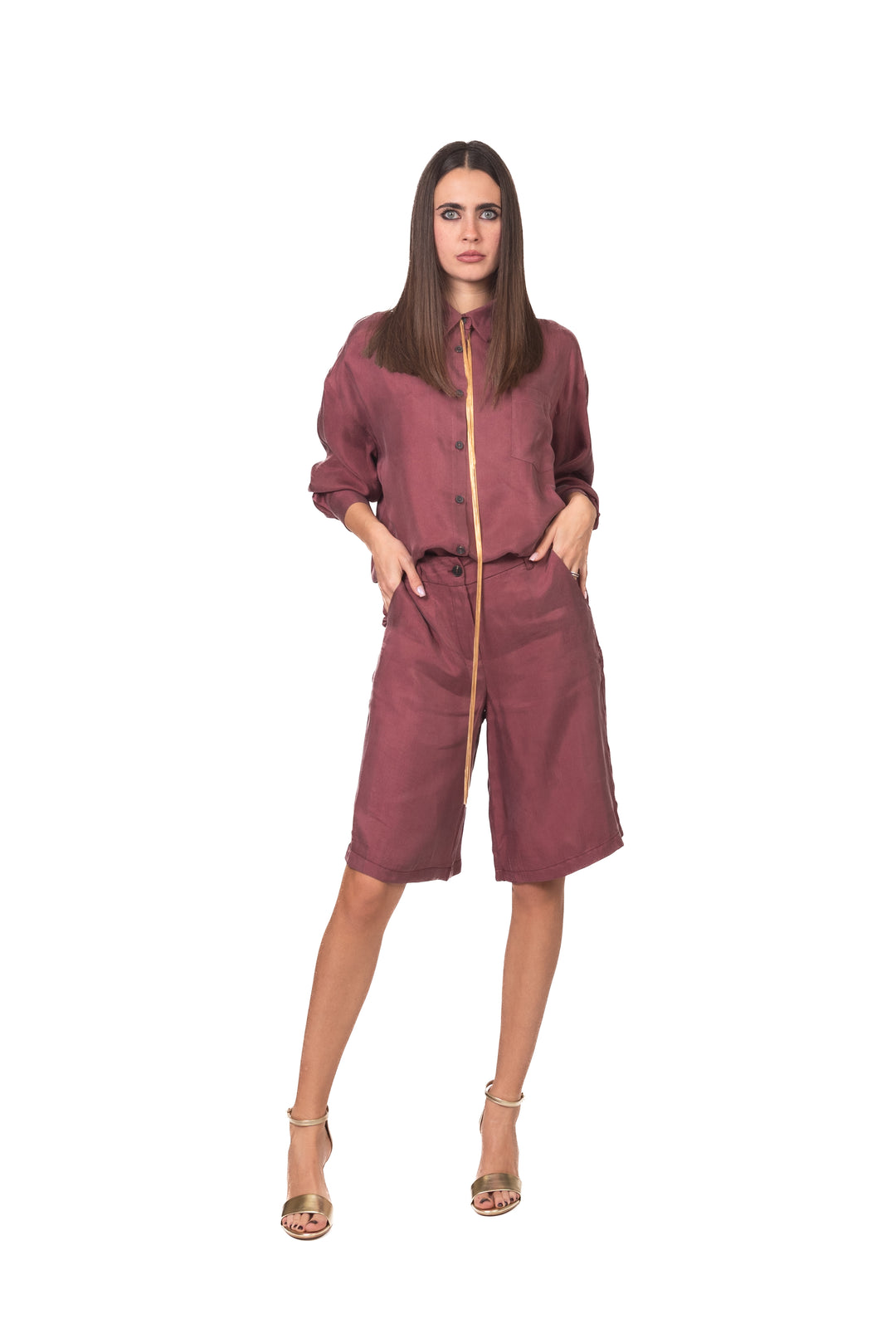 Tensione In - Camicia con taschino cupro Art. 26C4727