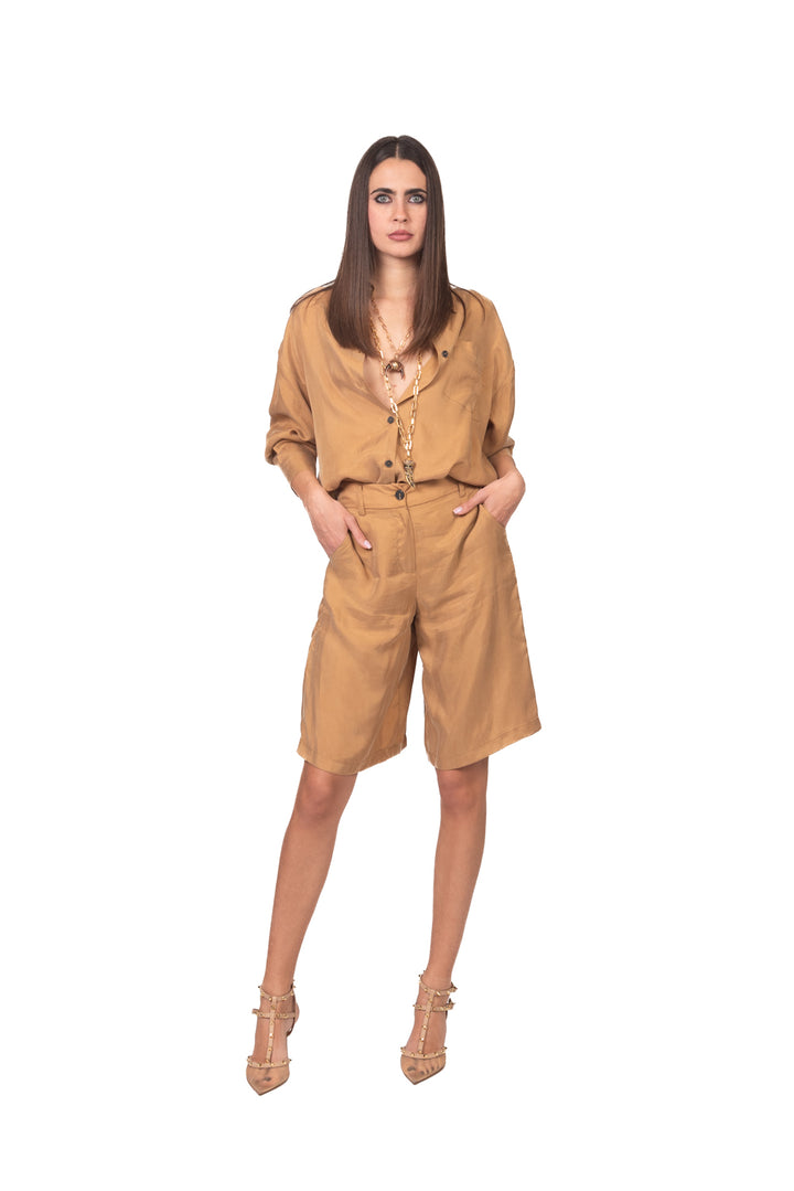Tensione In - Camicia con taschino cupro Art. 26C4727
