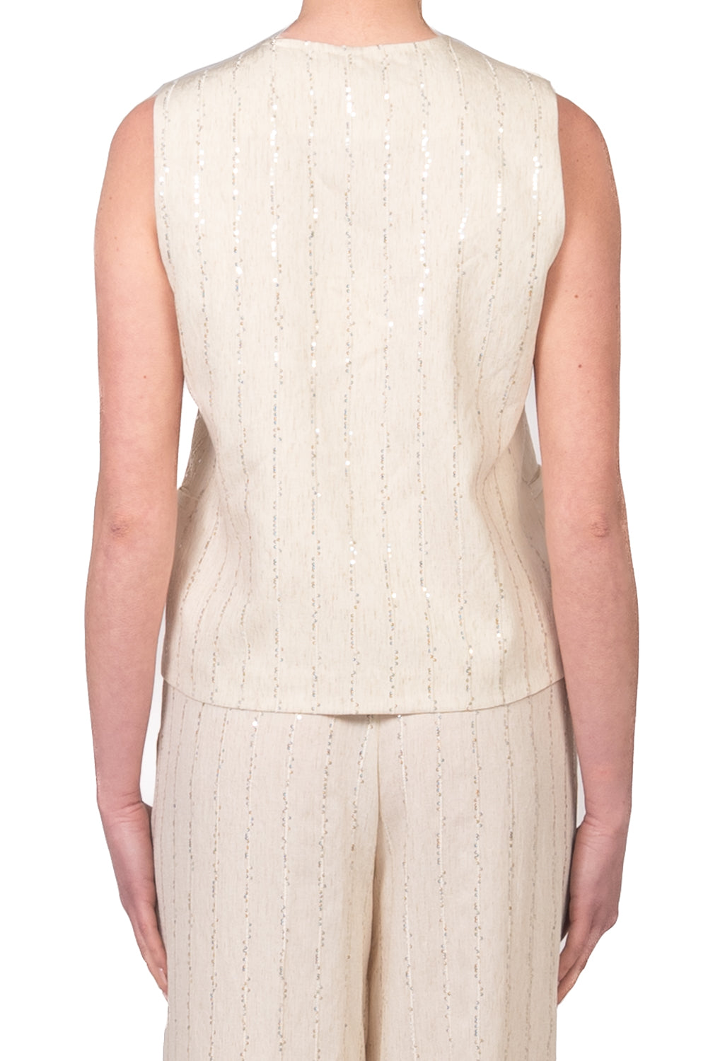 Tensione In - Gilet gessato micro paillettes Art. S26JA15