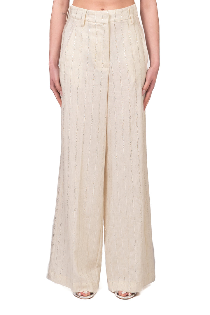 Tensione In - Pantalone gessato micro paillettes Art. S26PA16