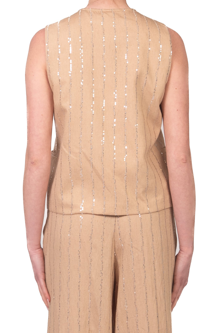 Tensione In - Gilet gessato micro paillettes Art. S26JA15