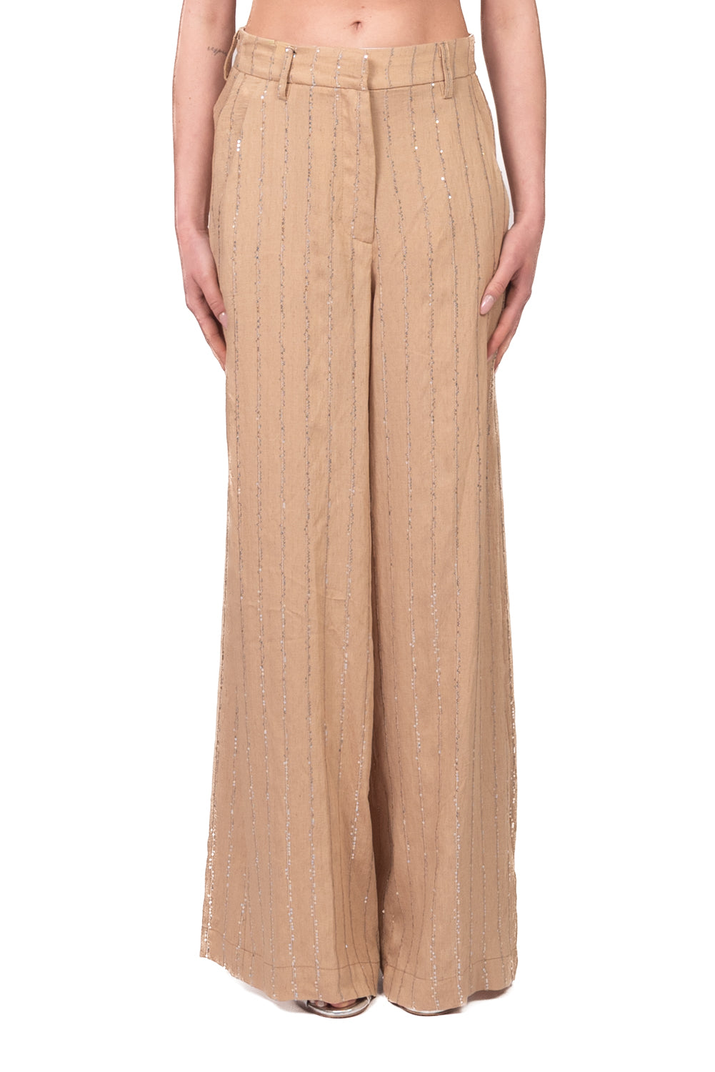 Tensione In - Pantalone gessato micro paillettes Art. S26PA16