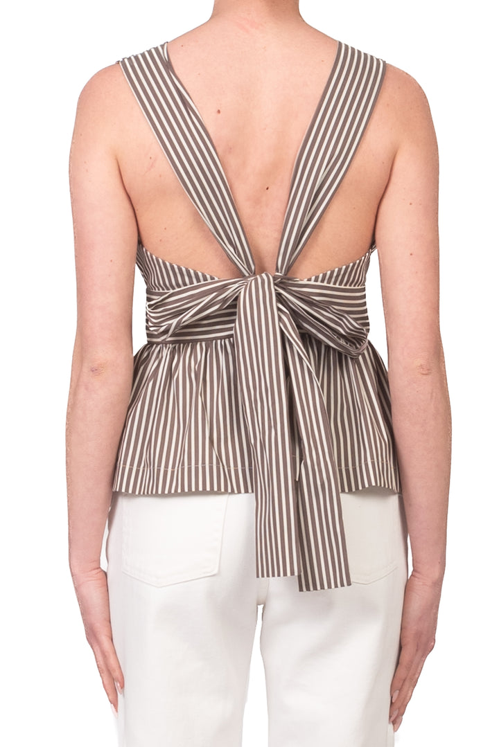 Vicolo - Top gessato con balza Art. TAB1898