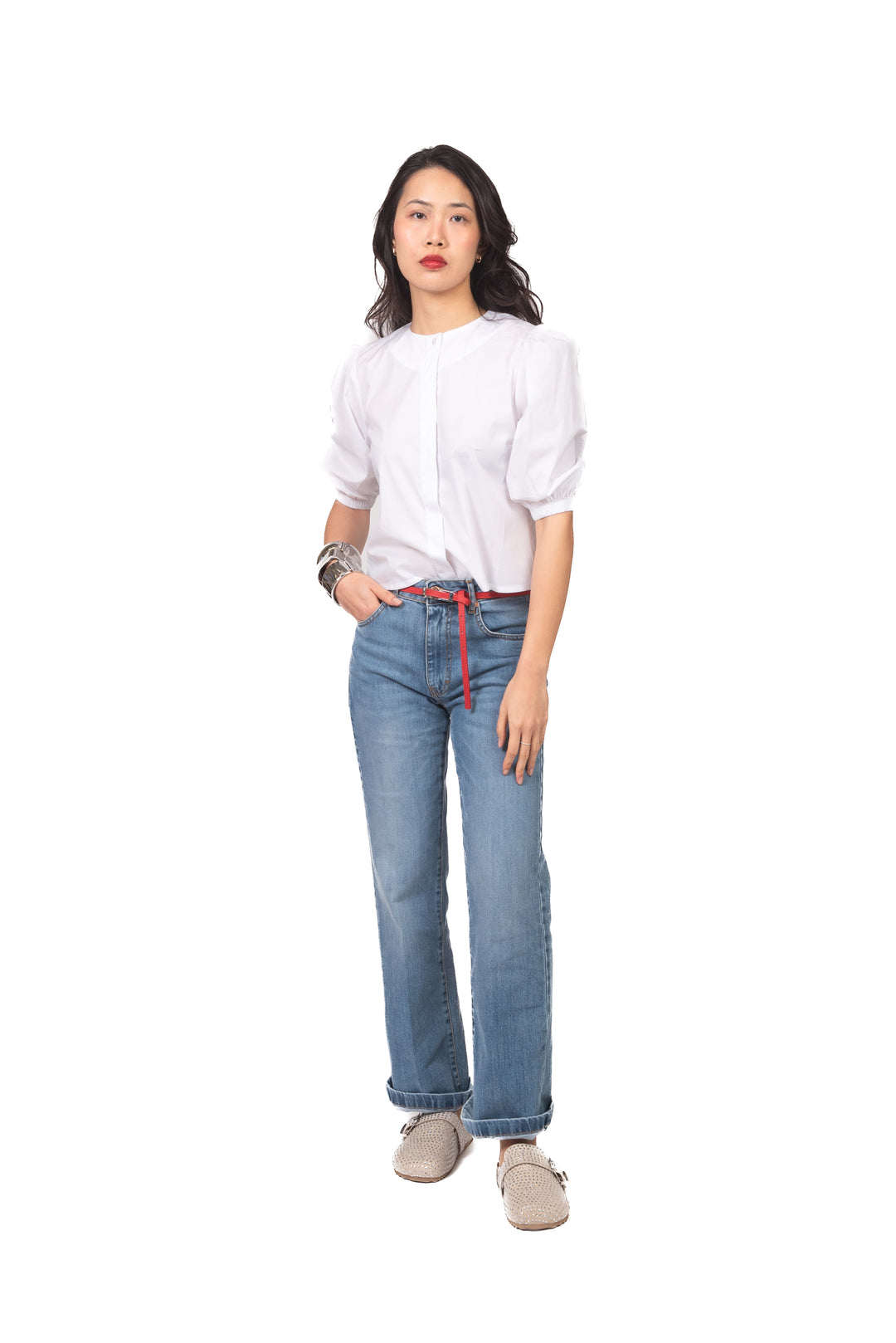 Tensione In - Camicia crop manica palloncino Art. 26C4718