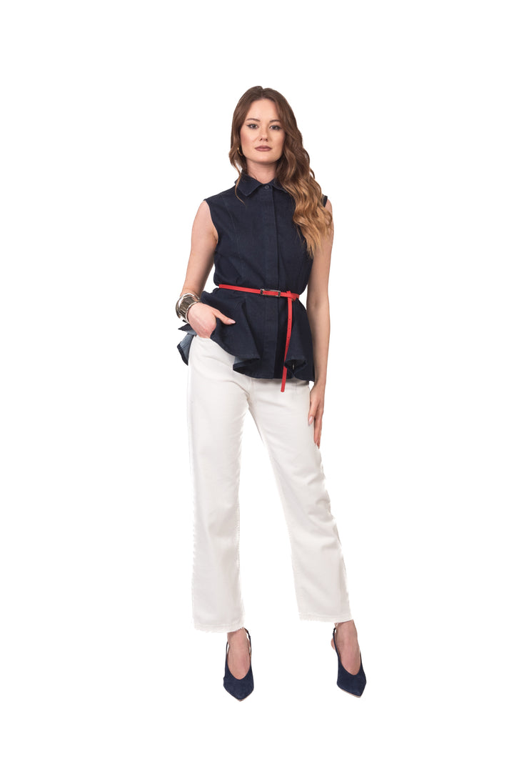 Tensione In - Camicia jeans smanicata Art. 39074