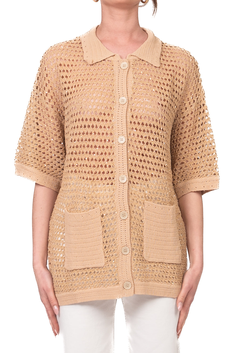 Vicolo - Cardigan crochet micro paillettes Art. 5AB5016
