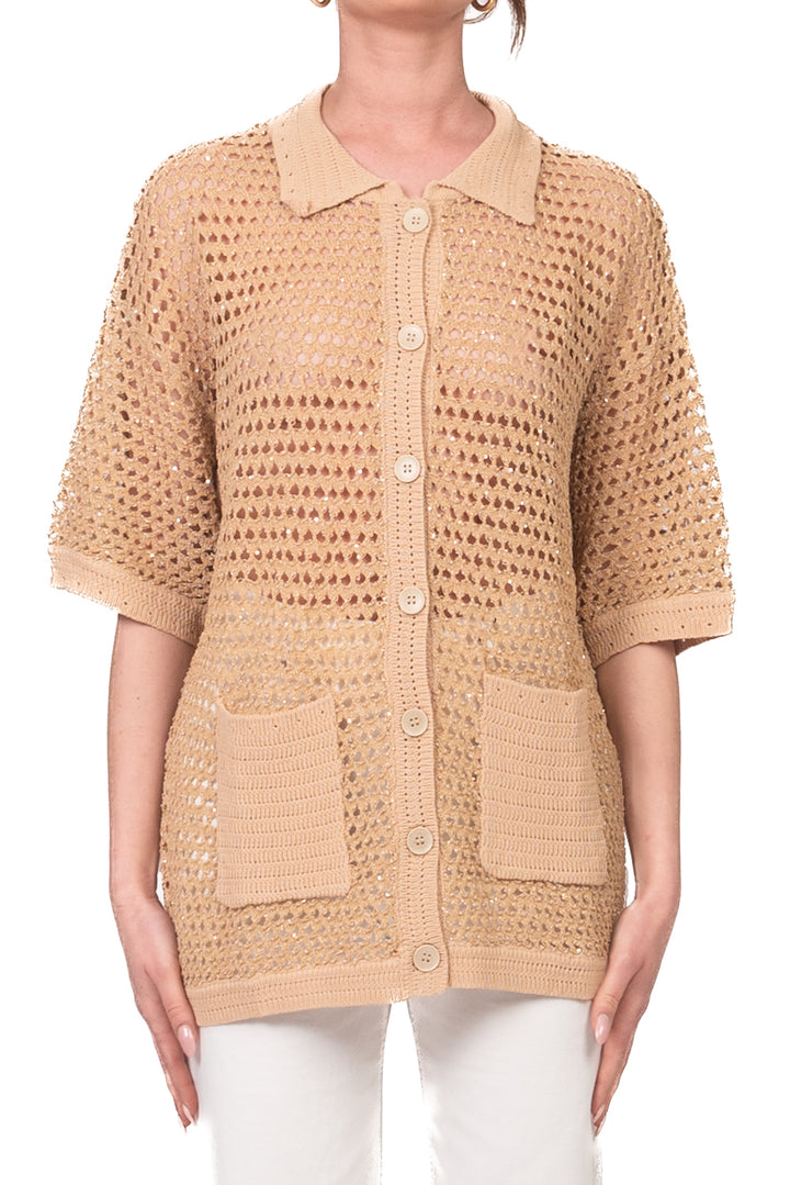 Vicolo - Cardigan crochet micro paillettes Art. 5AB5016