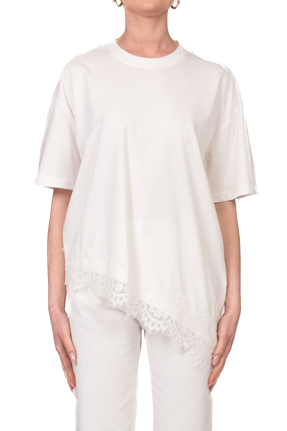 Vicolo - T-shirt asimmetrica con pizzo Art. RAB0598