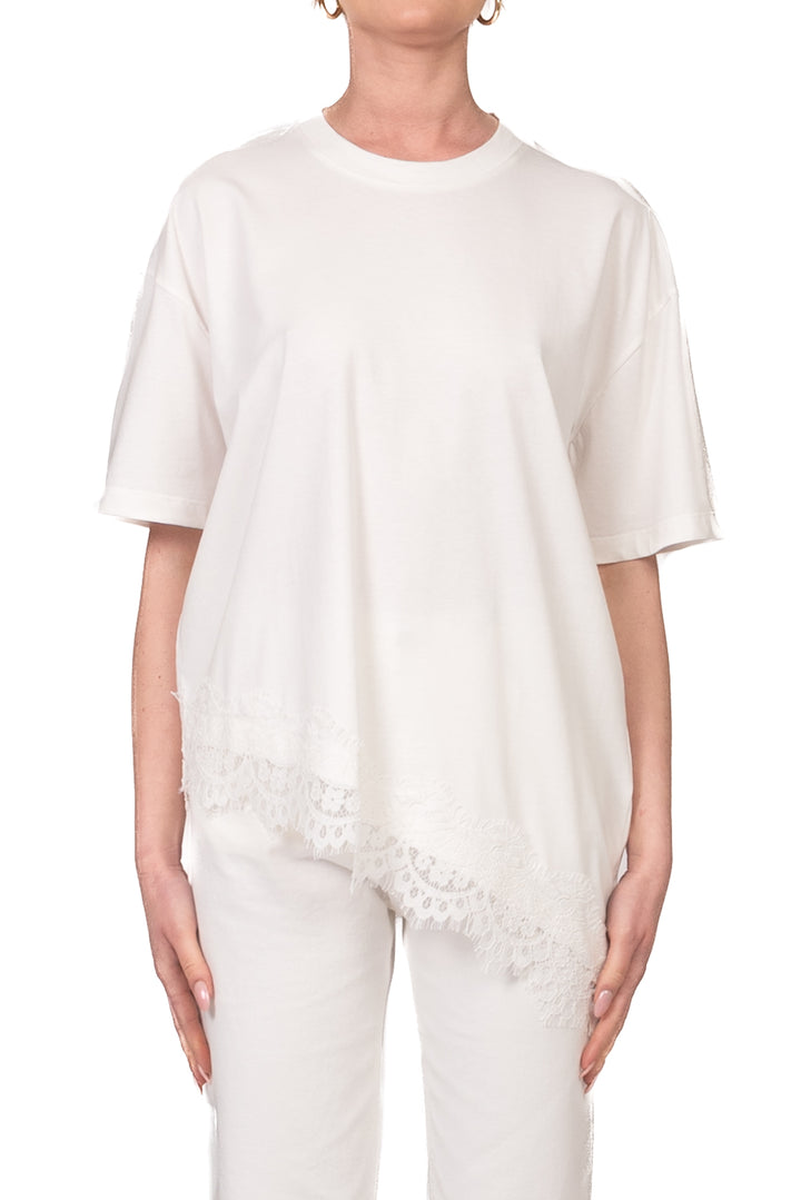 Vicolo - T-shirt asimmetrica con pizzo Art. RAB0598