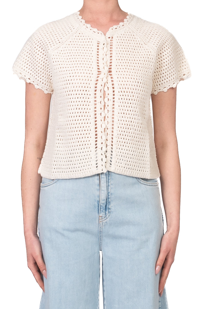 Vicolo - Maglia crochet chiusura due bottoni Art. 3AB3022