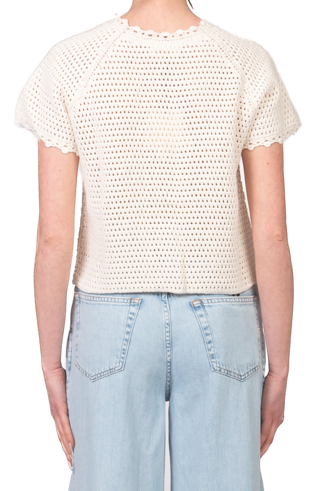 Vicolo - Maglia crochet chiusura due bottoni Art. 3AB3022