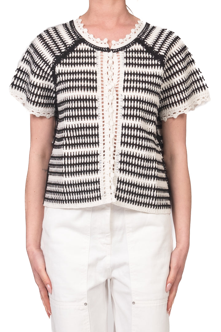 Vicolo - Maglia crochet bicolor Art. 3AB3020